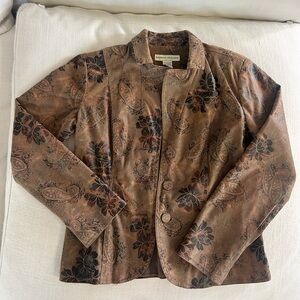 Western Vintage Brown Paisley Button Blazer Bamboo Traders